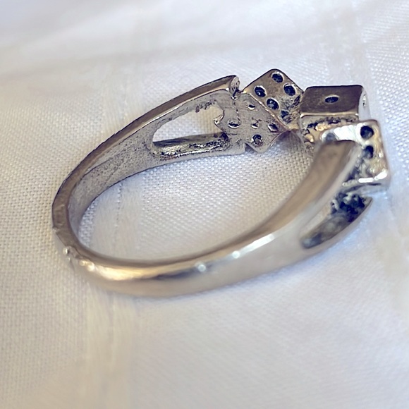3D Lucky Dice Silver Tone Metal Gambler’s Good Luck Ring - Picture 6 of 8